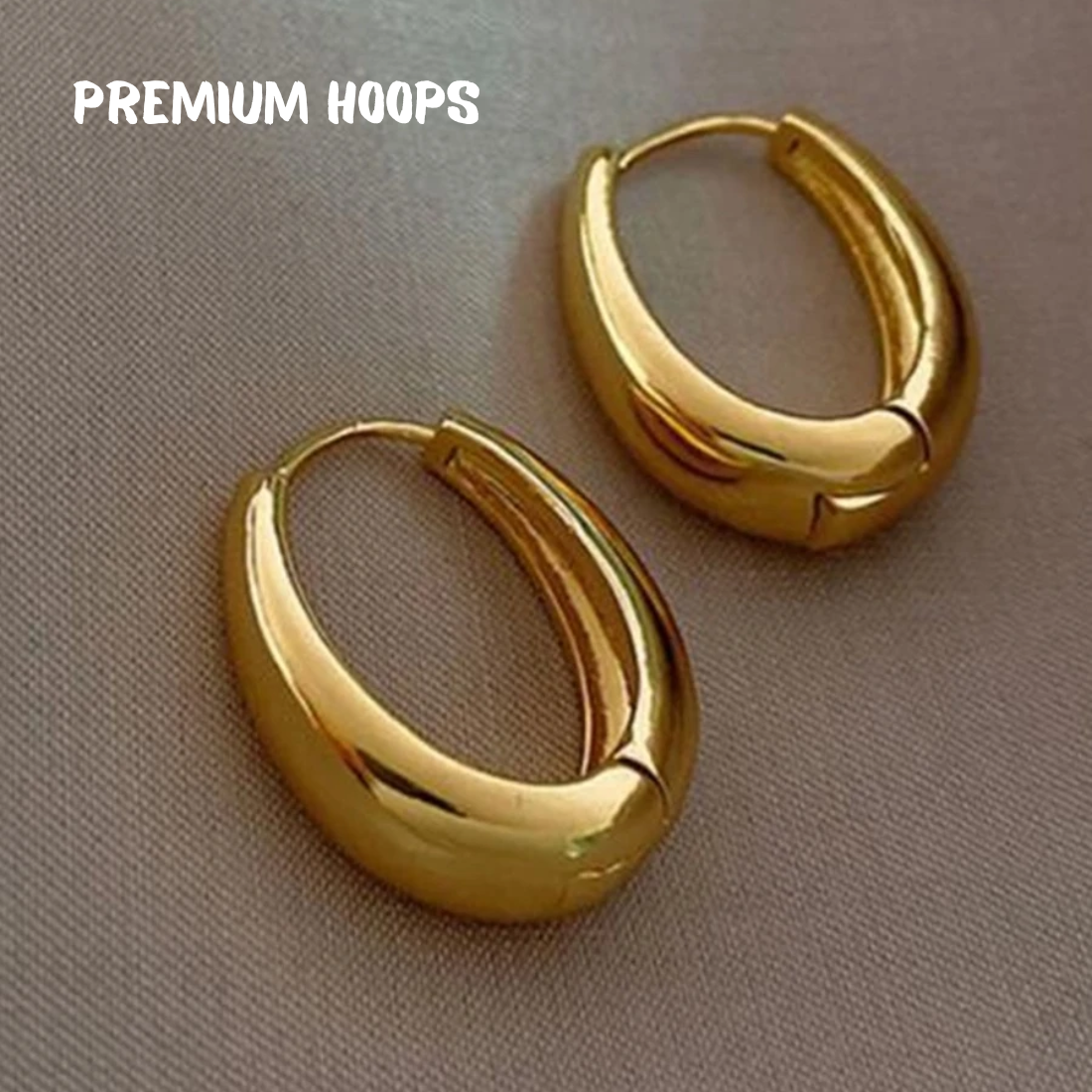 Anti tarnish 18k Gold plated hoop earrings for girls , women