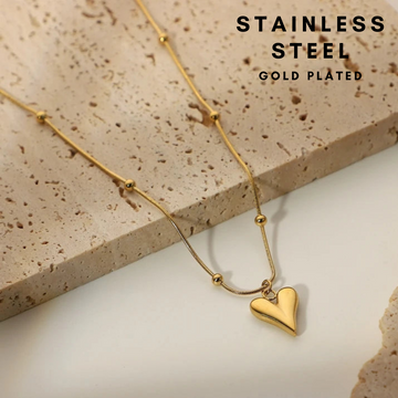 Anti tarnish 18k Gold plated heart pendant with moti chain