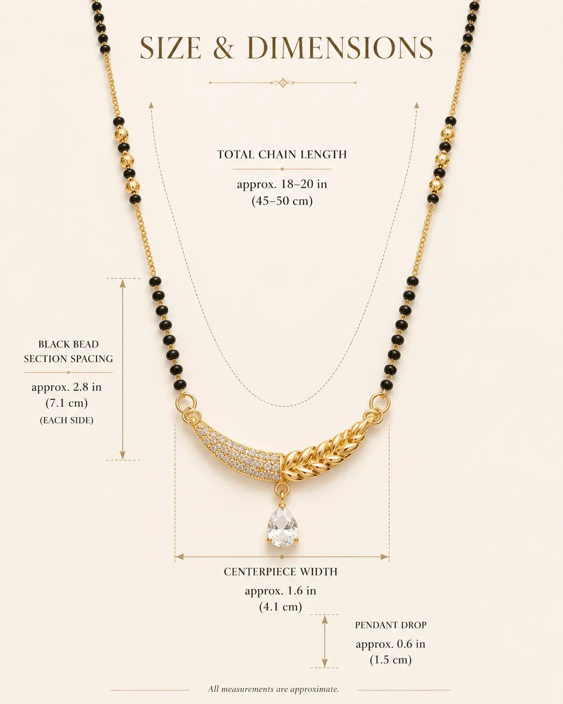 Anti Tarnish Leaf Drop Mangalsutra Shimmera