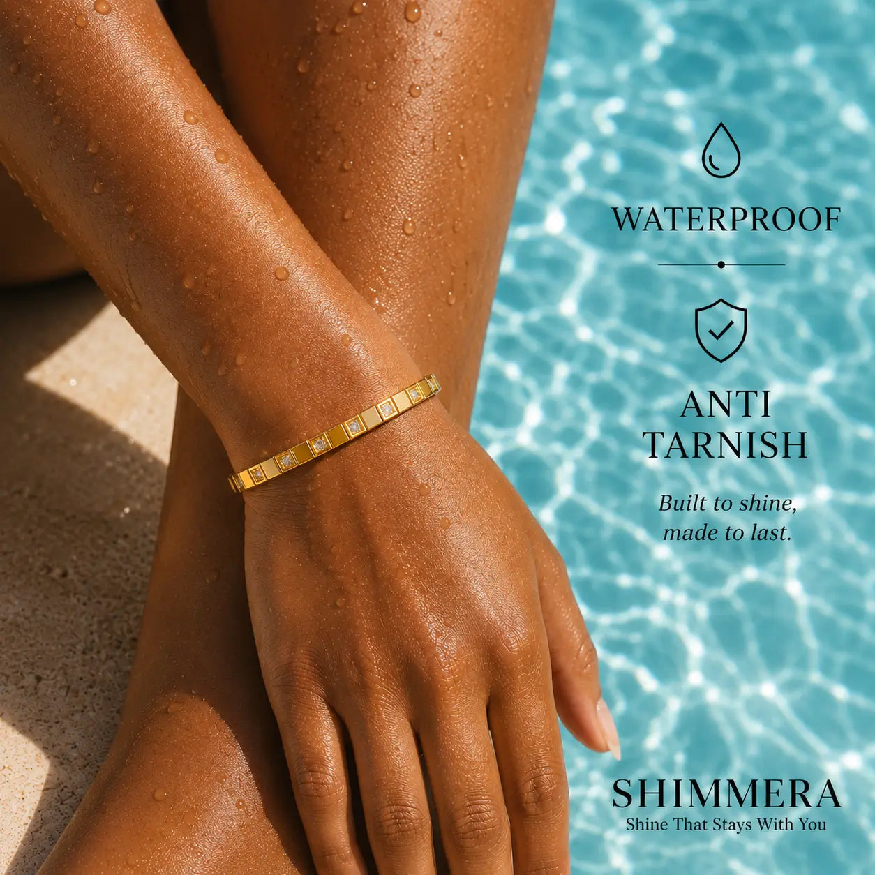Anti-Tarnish Half-Covered Cubic Zirconia Bracelet My Store