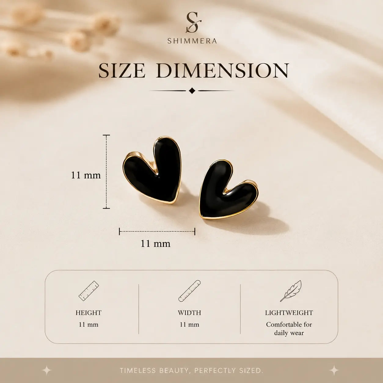 korean black heart shape earrings My Store