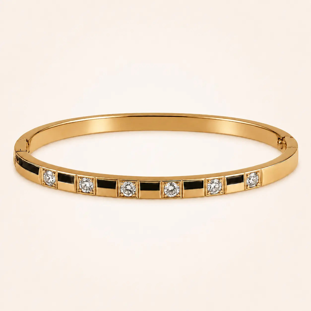 Anti-Tarnish Half-Covered Cubic Zirconia 18K Gold-Plated Bracelet My Store