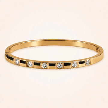 Anti-Tarnish Half-Covered Cubic Zirconia 18K Gold-Plated Bracelet My Store