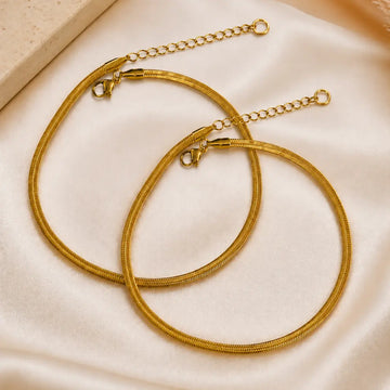 Anti Tarnish Gold Charm Anklet Pair Shimmera
