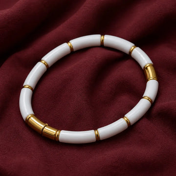 Anti Tarnish White Bamboo Bracelet Shimmera