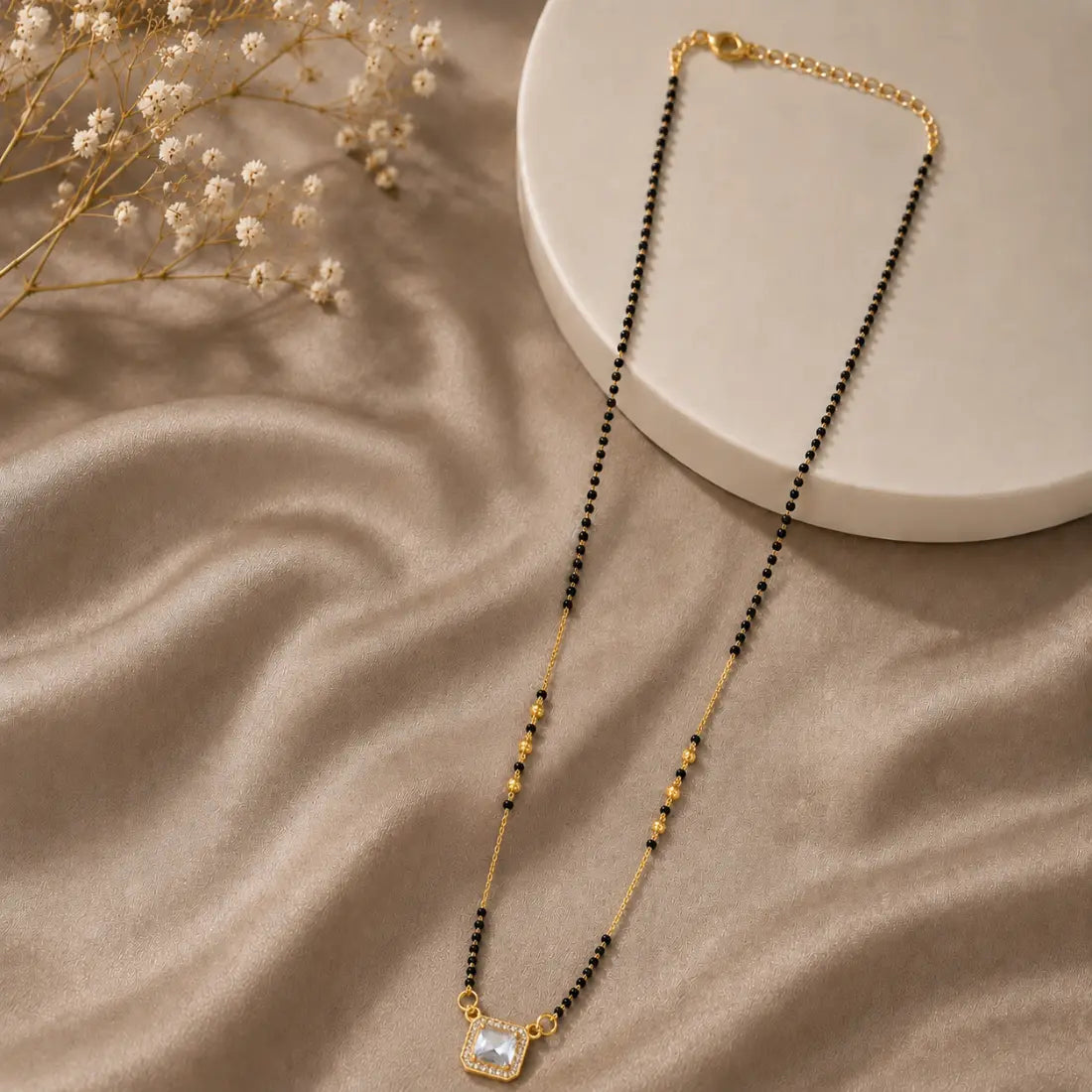 Anti Tarnish Square CZ Mangalsutra Shimmera