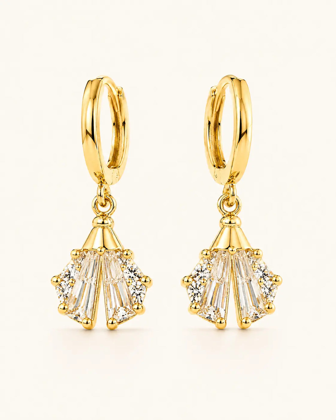 Anti Tarnish Crystal Fan Drop Earrings Shimmera