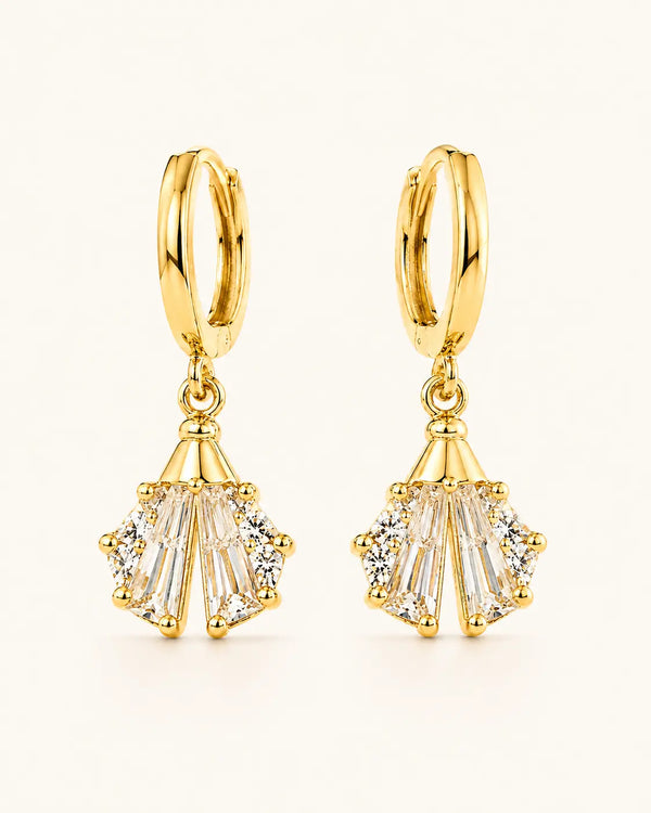 Anti Tarnish earrings - Crystal Fan Earrings | Shimmera