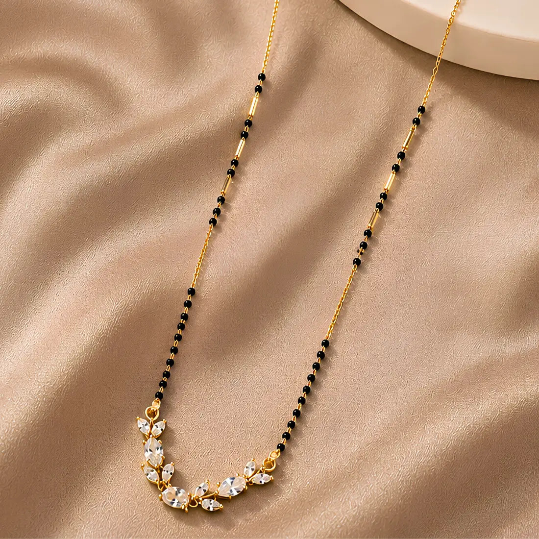 Anti Tarnish Crystal Curve Mangalsutra Shimmera