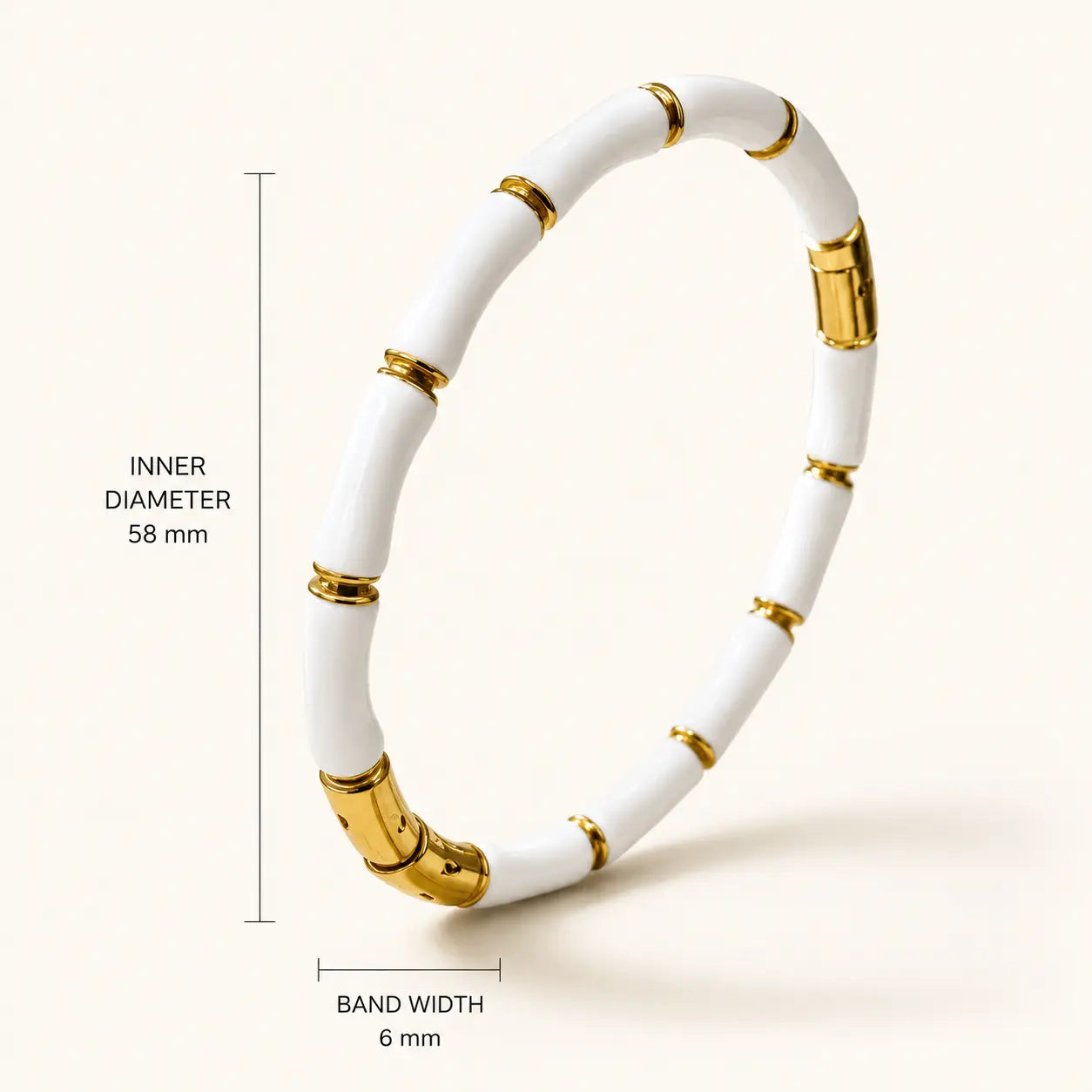Anti Tarnish White Bamboo Bracelet Shimmera