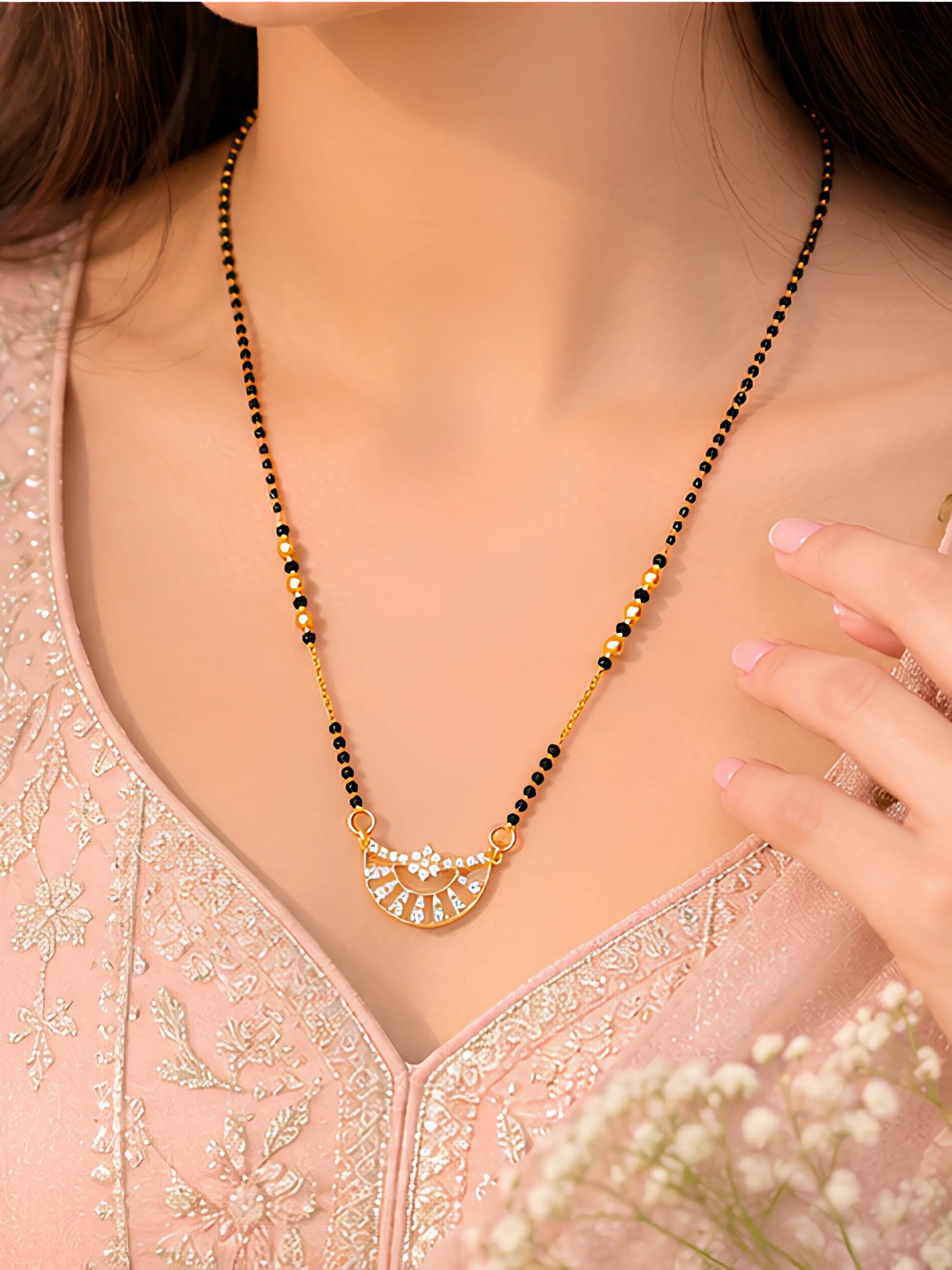 Anti Tarnish V-Curve CZ Drop Mangalsutra Shimmera