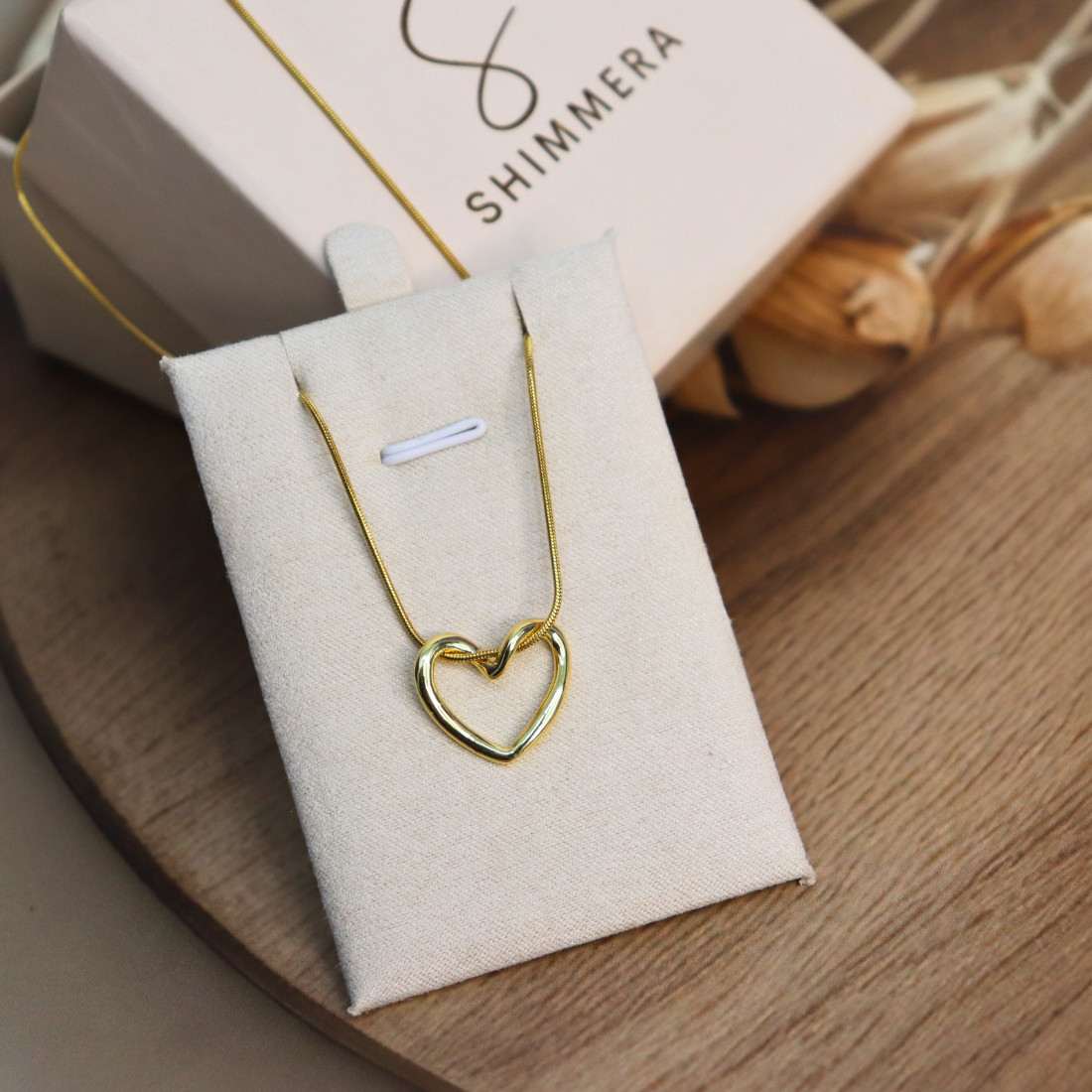 Anti Tarnish Open Heart Viral Pendant Gold-plated with chain