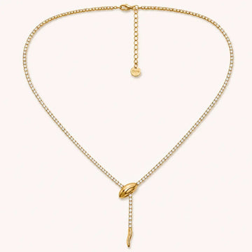 Anti Tarnish Cubic Zirconia Lariat Necklace Shimmera