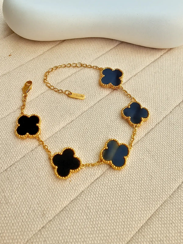 Anti Tarnish Black Clover Bracelet
