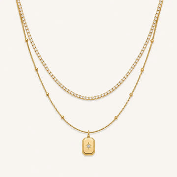 Anti Tarnish Layered Pendant Necklace Shimmera
