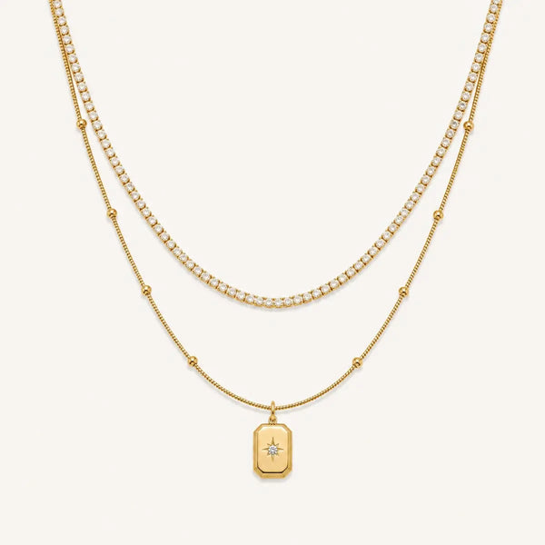 anti tarnish layered pendant necklace