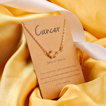Gold plated Cancer zodiac pendant with chain for girls