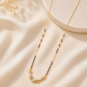 Anti Tarnish Crystal Curve Mangalsutra Shimmera