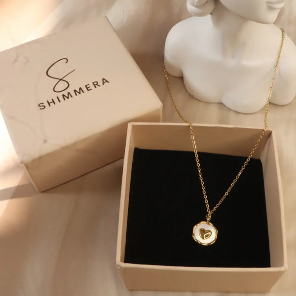 Anti-Tarnish 18K Gold Plated Oval Shape with Engraved Heart