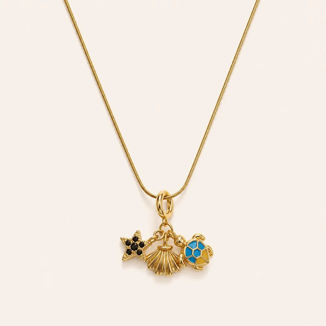 Anti Tarnish Ocean Charm Necklace Shimmera