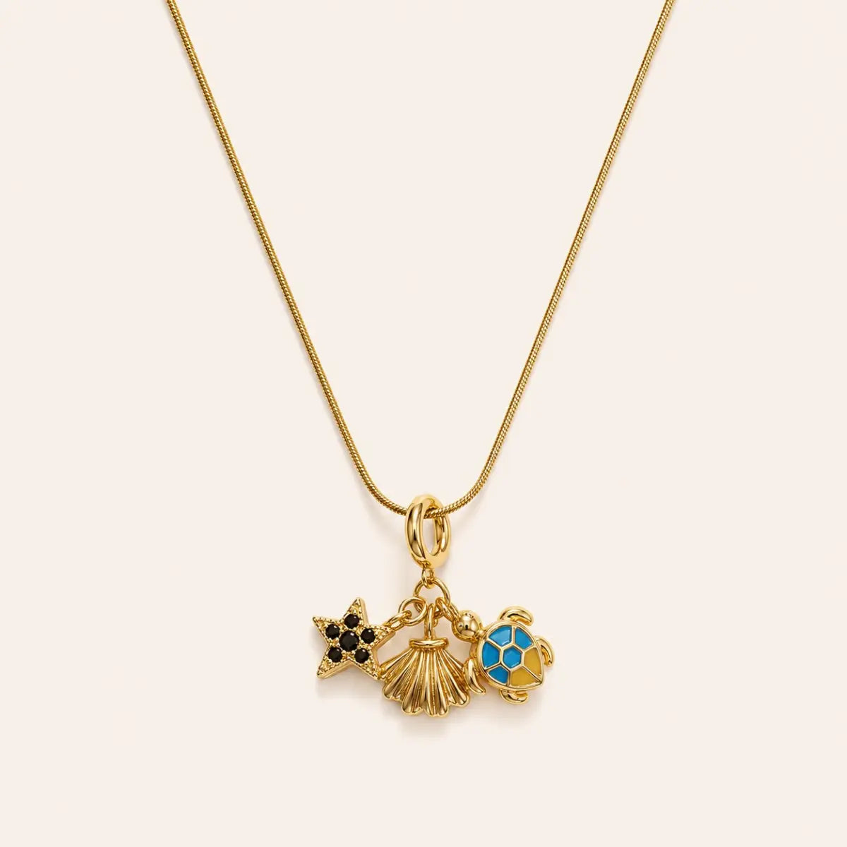 Anti Tarnish Ocean Charm Necklace Shimmera