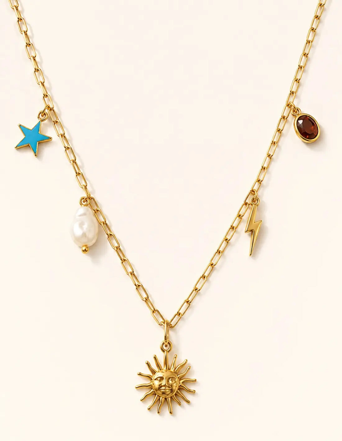 Anti Tarnish Sun Charm Necklace for Women Shimmera