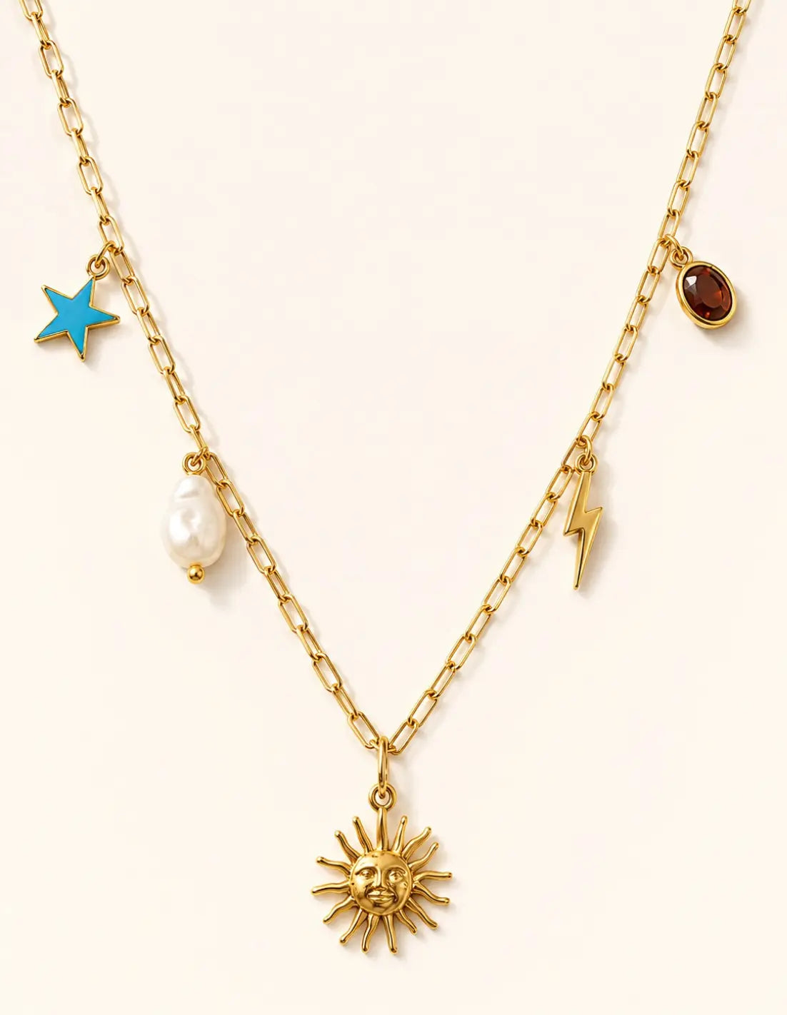 Anti Tarnish Sun Charm Necklace for Women Shimmera