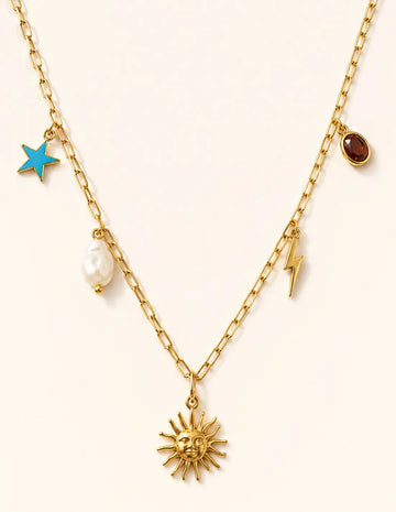 Anti Tarnish Sun Charm Necklace for Women Shimmera