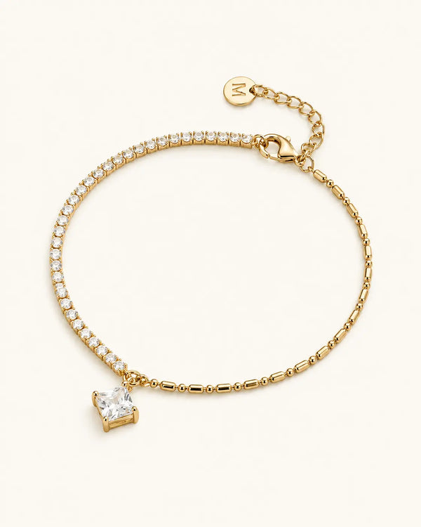 Anti-Tarnish Square Stone Anklet