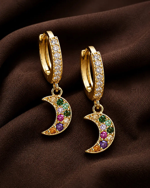 Anti-Tarnish Luna Moon Gold Earrings