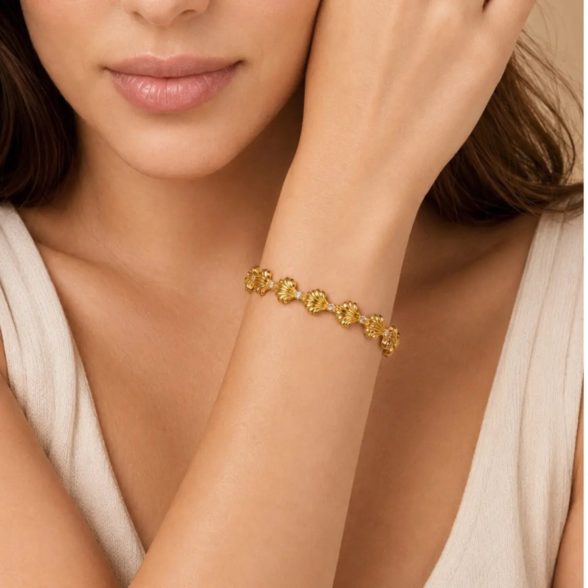 Anti Tarnish Gold Shell Bracelet for Women Shimmera