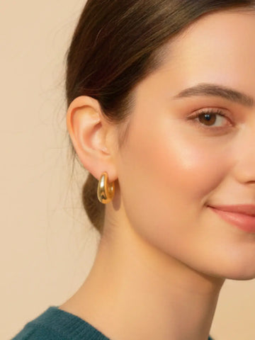 Anti Tarnish Chunky Gold Hoop Earrings Shimmera