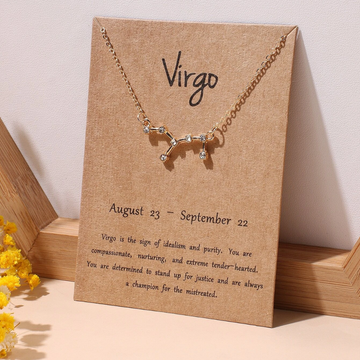 Virgo zodiac constellation pendant with chain