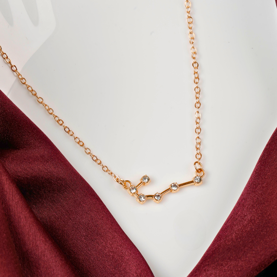 Gold plated Cancer zodiac pendant with chain for girls