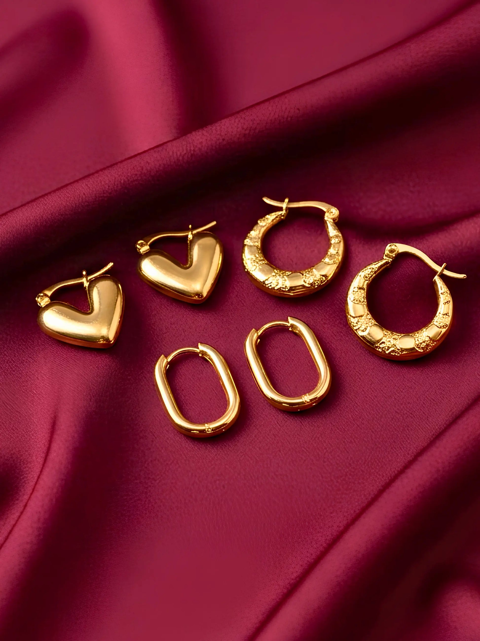 Anti Tarnish Gold Earrings Set Shimmera