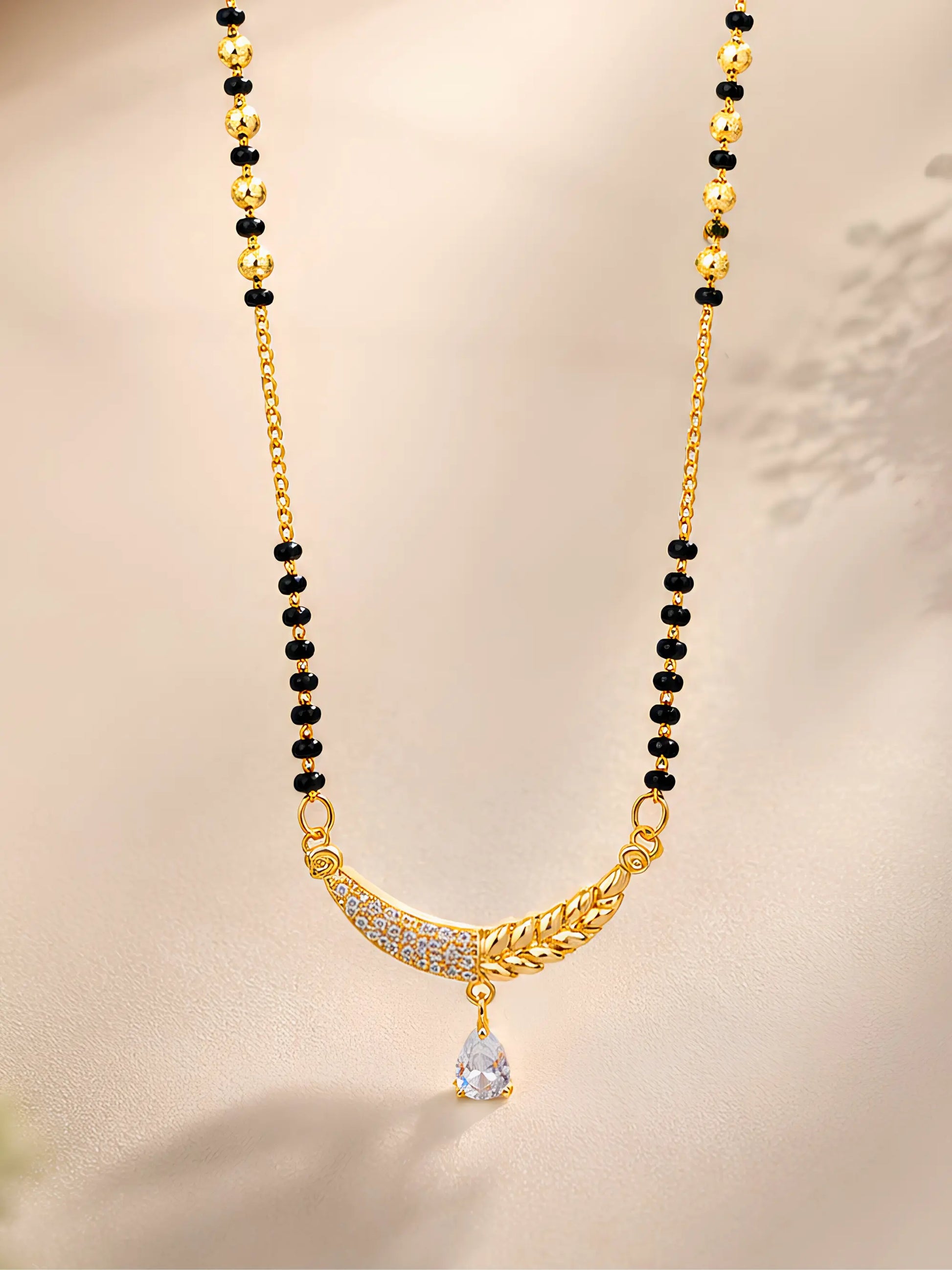 Anti Tarnish Leaf Drop Mangalsutra Shimmera