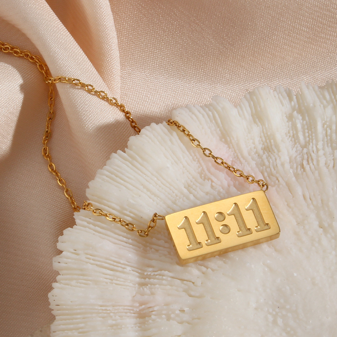 Gold Plated Angel Guardian Manifestation Lucky Number 11:11 Chic Dainty All Occasion Pendant Necklace