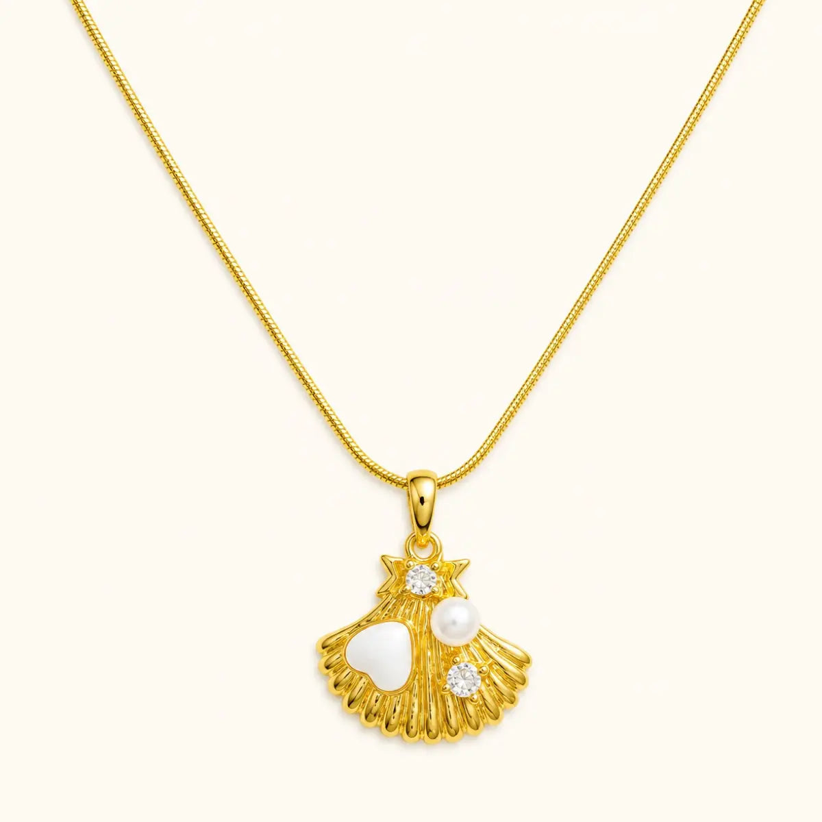 Anti Tarnish Shell Pearl Pendant Necklace Shimmera