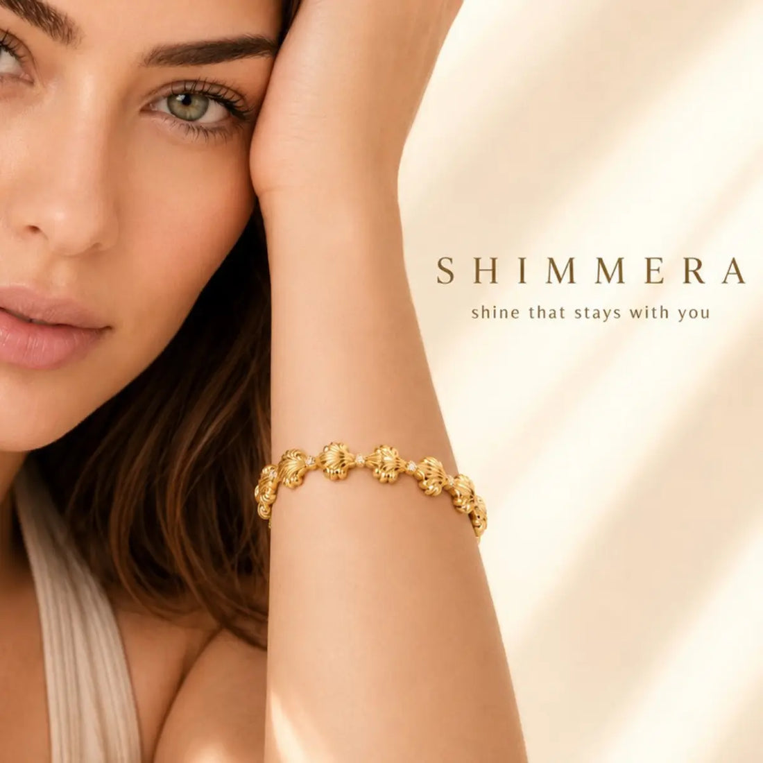 Anti Tarnish Gold Shell Bracelet for Women Shimmera