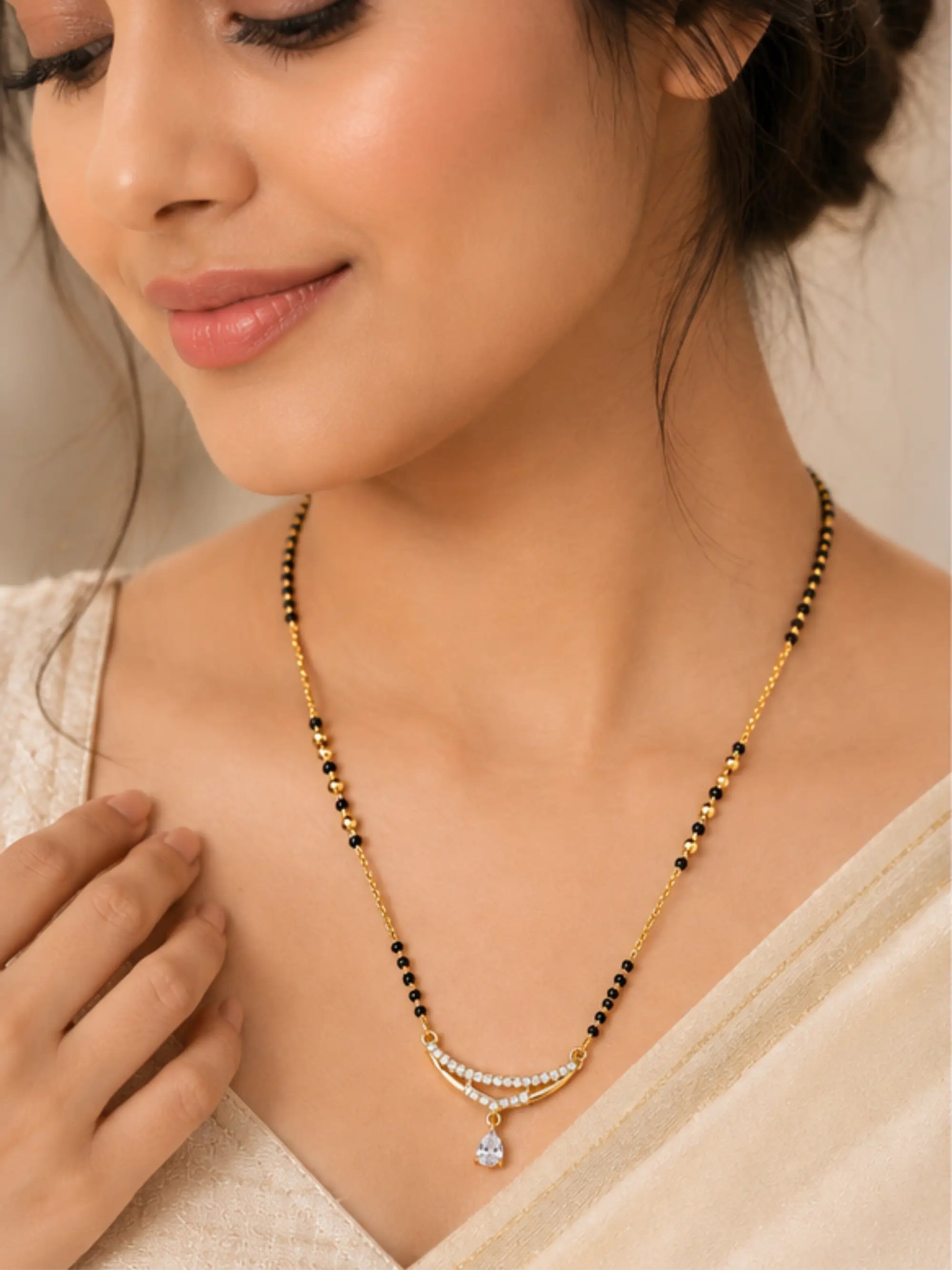 Anti Tarnish V-Curve Mangalsutra Shimmera