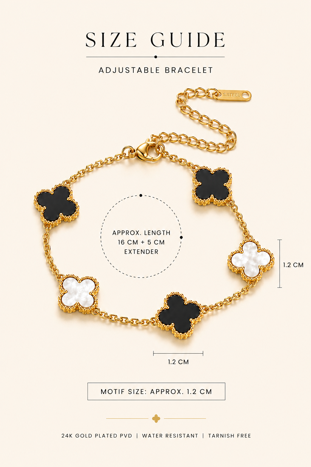 Anti Tarnish Clover Bracelet - Shimmera