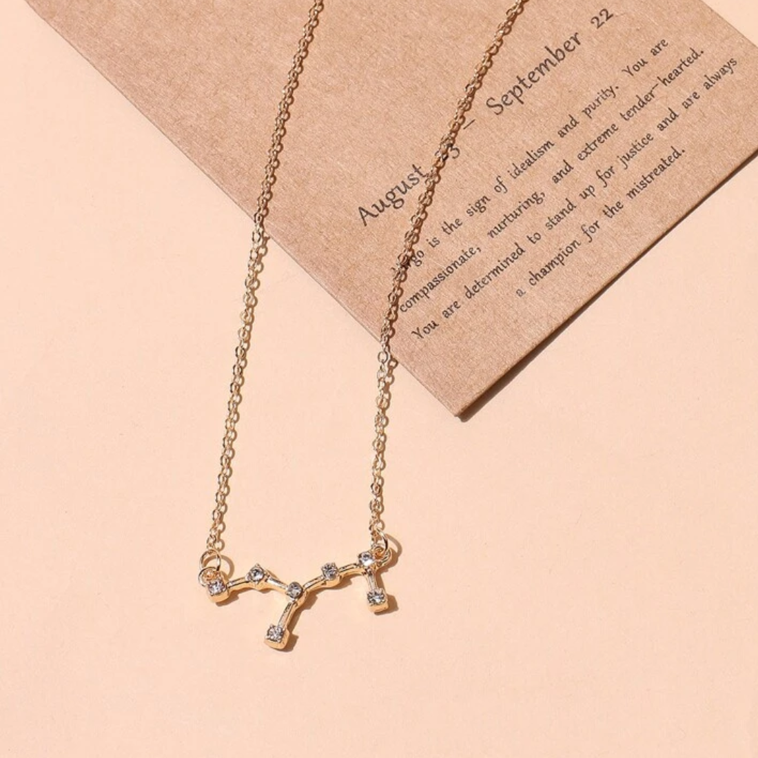 Virgo zodiac constellation pendant with chain