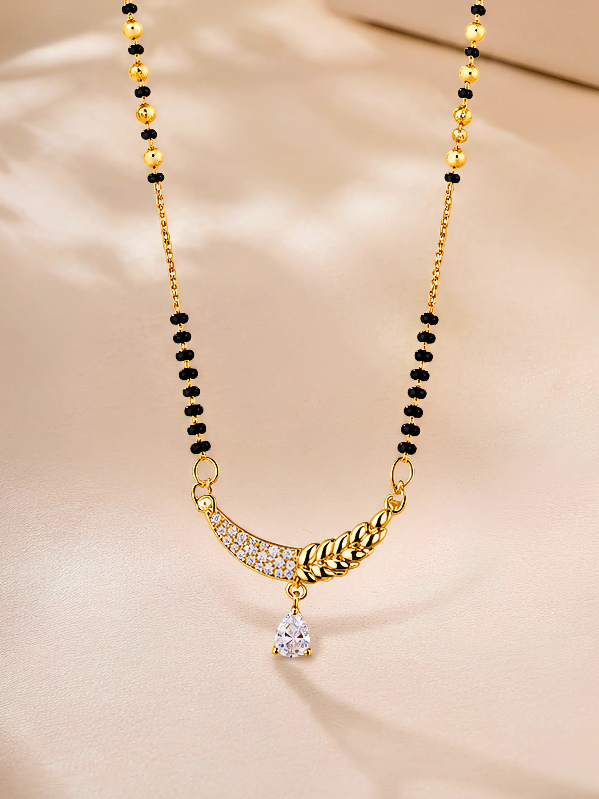 Anti Tarnish Leaf Drop Mangalsutra Shimmera