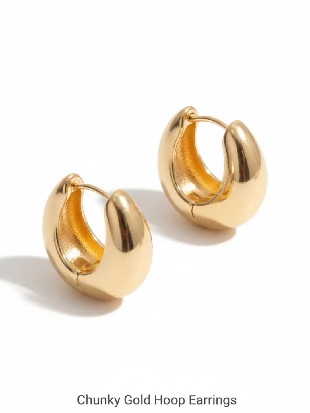 Anti Tarnish Chunky Gold Hoop Earrings Shimmera