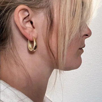 Anti tarnish 18k Gold plated hoop earrings for girls , women