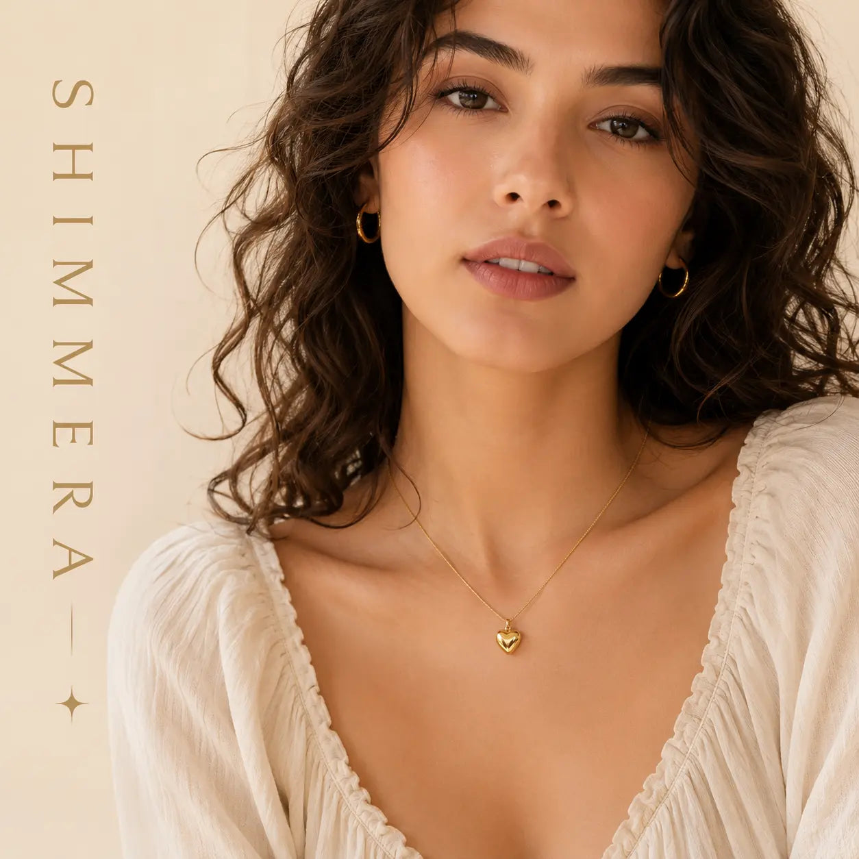 Trendy Viral Heart Pendant with Chain 18K Gold Plated Anti-Tarnish Shimmera