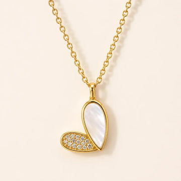 Anti-Tarnish 18K Gold-Plated Chain Pearl Leaf Pendant Necklace Shimmera