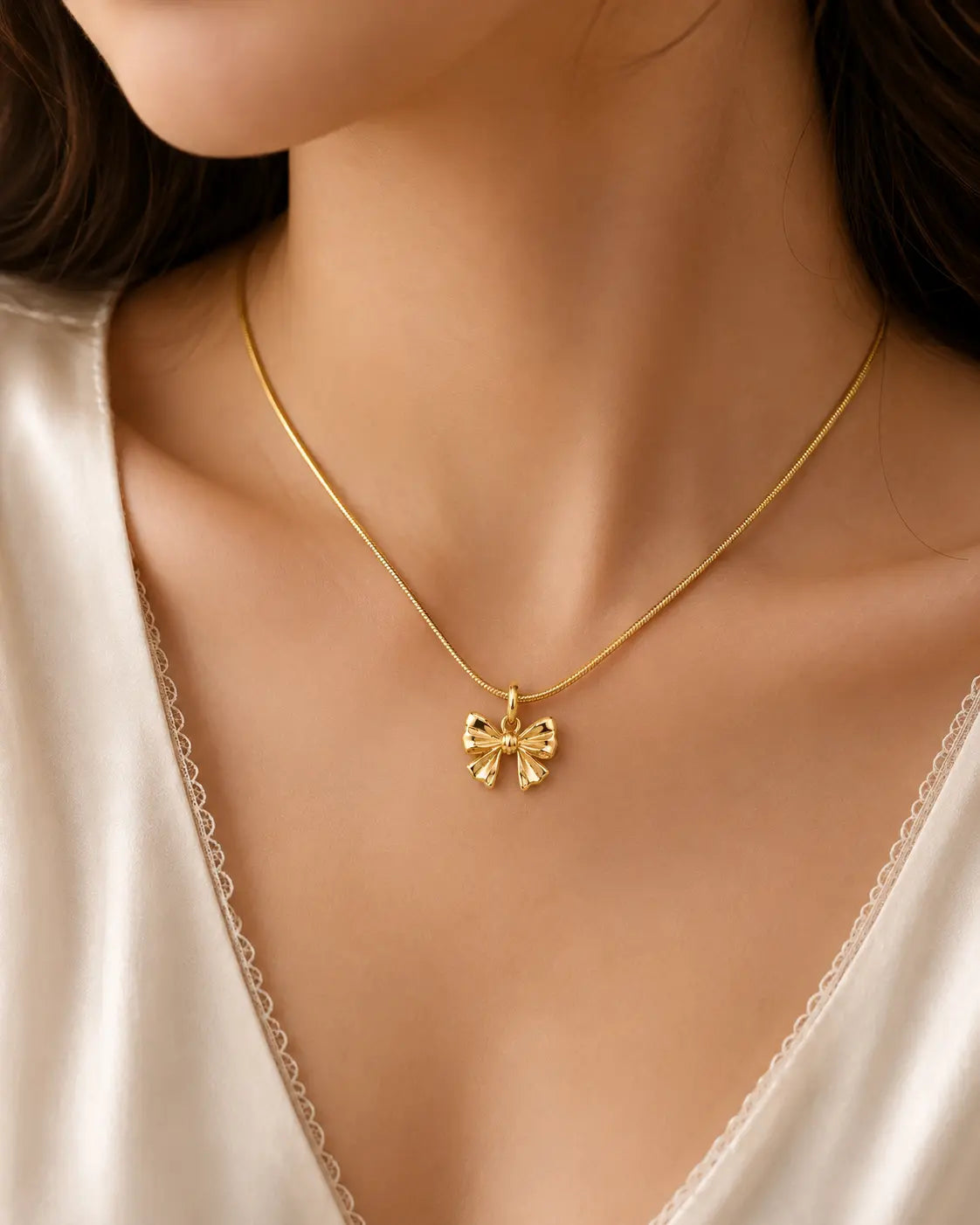 Anti tarnish Gold Bow Pendant Chain My Store