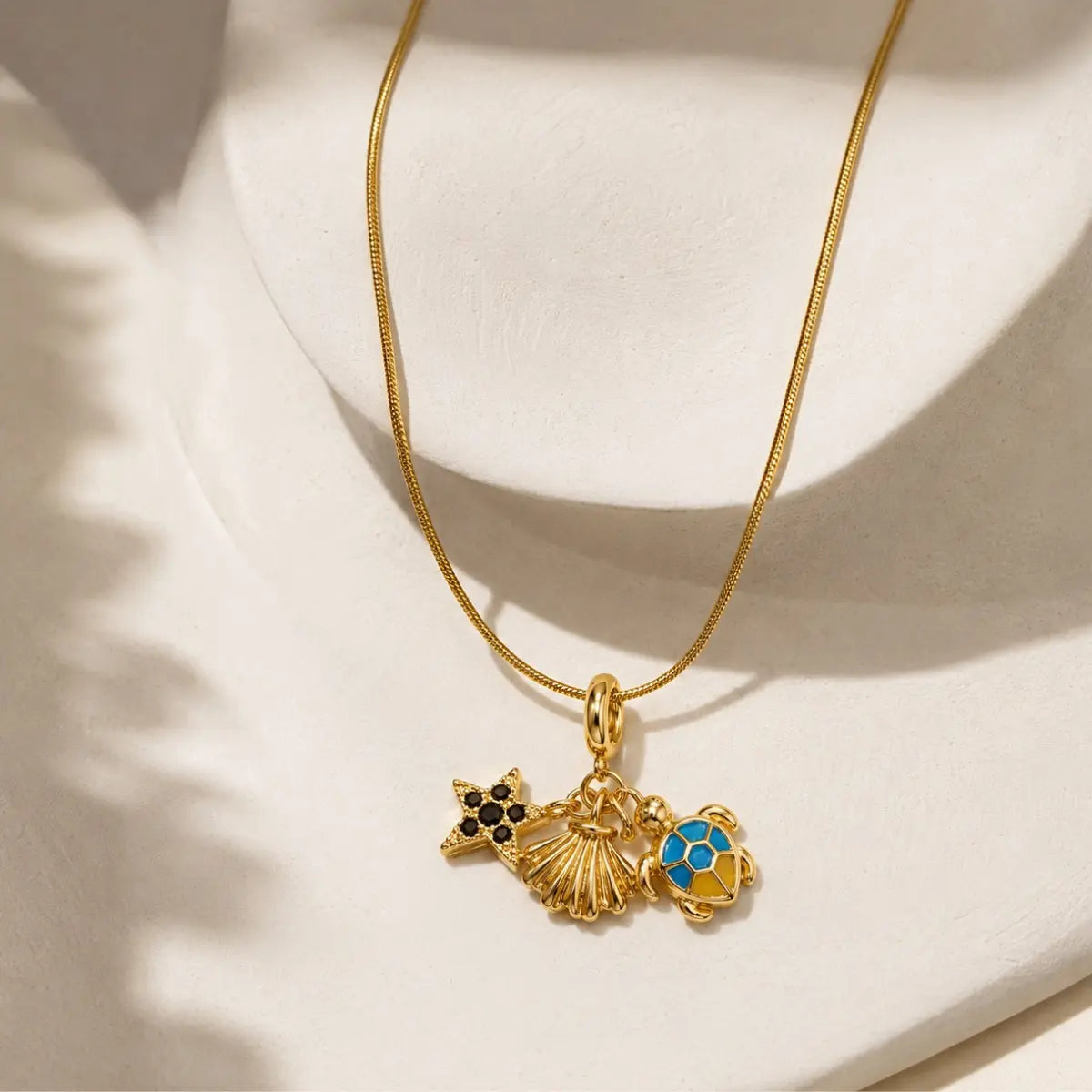 Anti Tarnish Ocean Charm Necklace Shimmera
