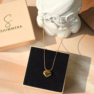 Anti tarnish 18k Gold plated heart pendant with chain